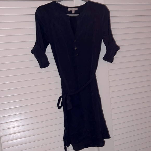 Banana Republic Preppy Navy Size 2 Surplus Dress w Slip Roll tab sleeves New - Picture 1 of 3